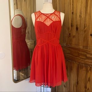 BCBG little red corset lace dress 10 Medium